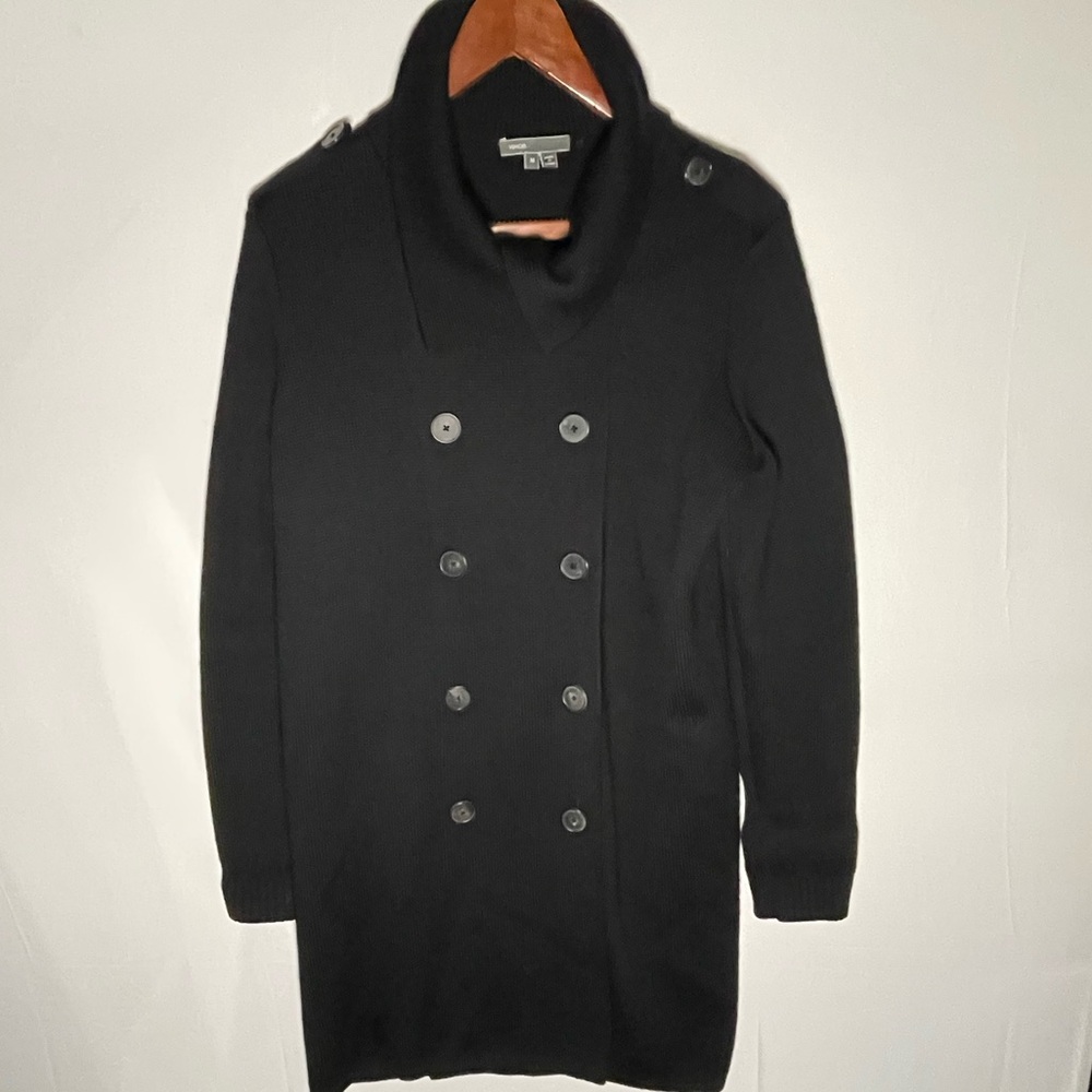 Vince. 100% Wool double breasted longline knit coat/cardigan size M - Picture 1 of 8